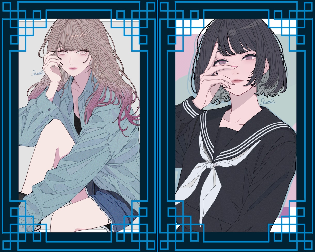 華やかで落ち着いた雰囲気のイラストをお描きします 線や配色に特徴のある繊細な目を引くイラストを制作します イメージ8