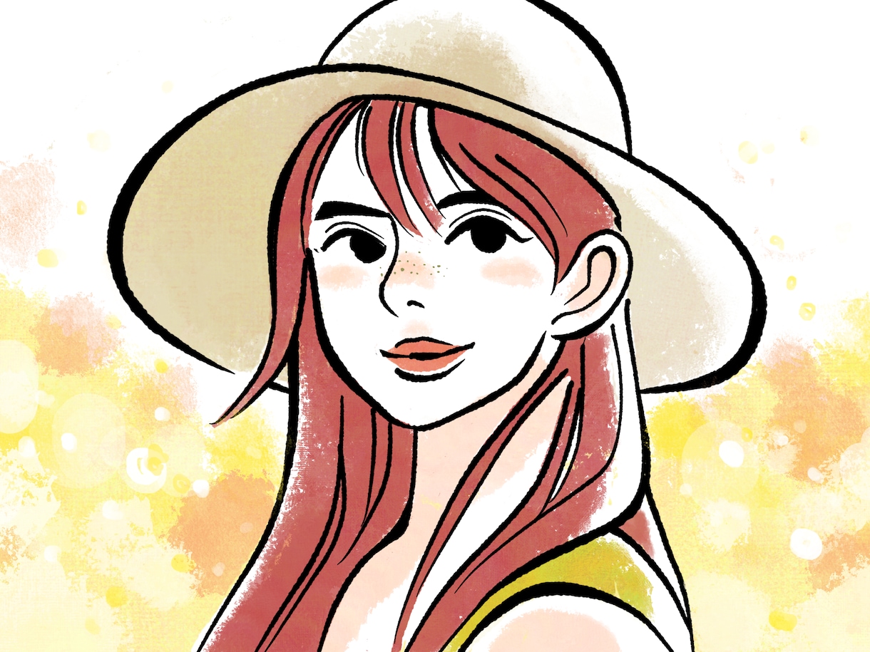 オシャレな女性イラスト作成します 水彩タッチでご希望の服装・髪型の女性イラストを作成します。 イメージ2