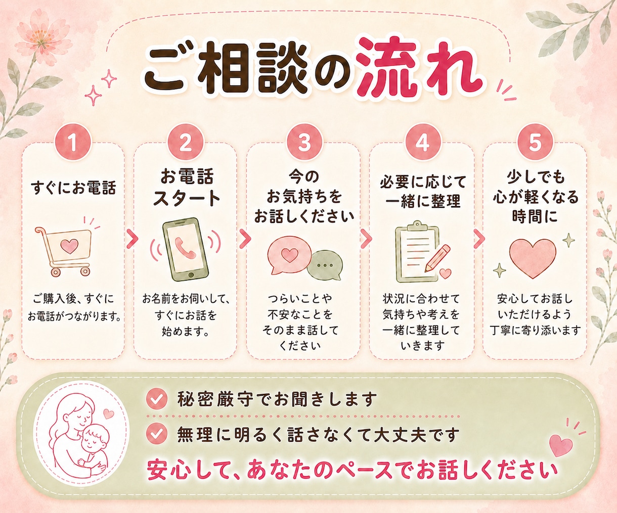 ワンオペ育児の限界、不安や涙を優しく聞きます 子育て/鬱/夫婦/苦悩/愚痴/旦那/相談/産後うつ/義母 イメージ9