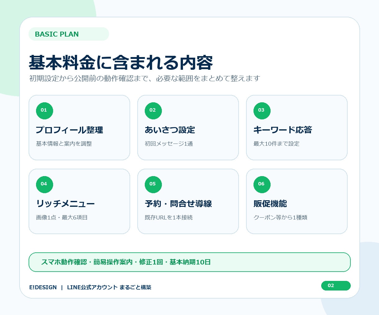 LINE公式アカウントをまるごと構築します 初期設定からリッチメニュー・予約導線までまとめて整えます イメージ2