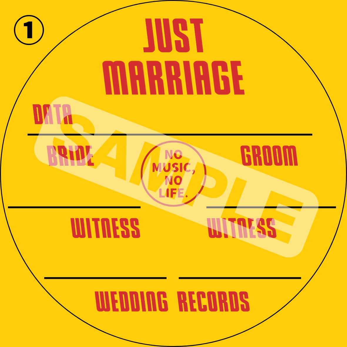 フェス婚｜レコードを使用した結婚証明書を作成します 音楽をテーマにした結婚式にぴったりの結婚証明書ができます！ イメージ2