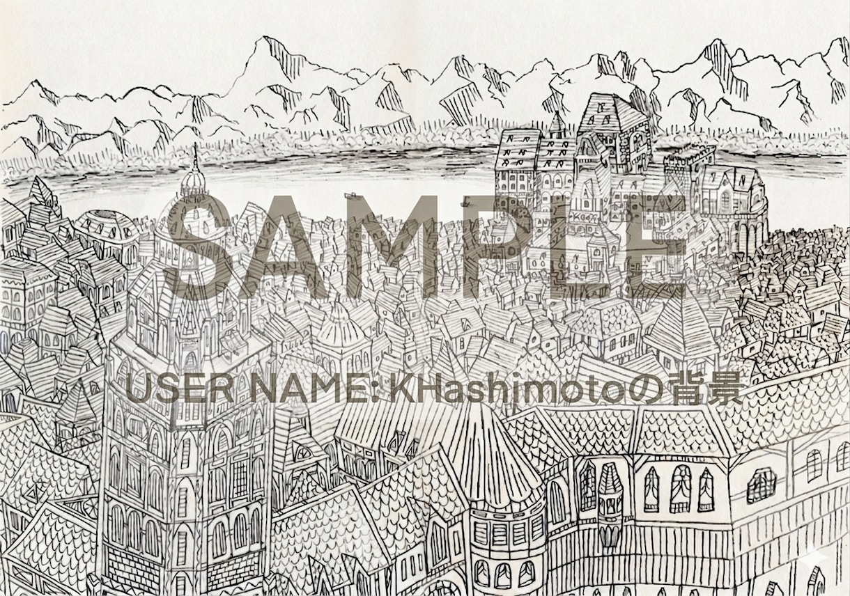 オリジナルの西洋風の街並み作成・提供します AIでは書けない鉛筆による力強い線とオリジナリティ風景の提供 イメージ2