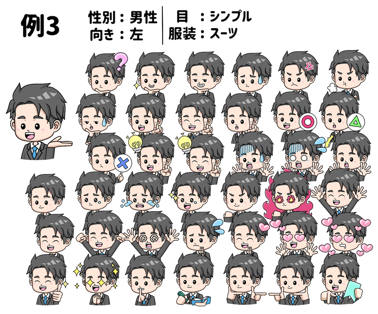 インスタ、ブログに使える表情イラスト描きます 【今だけお得】表情50点セット、コレだけあれば一生困らない！ イメージ7