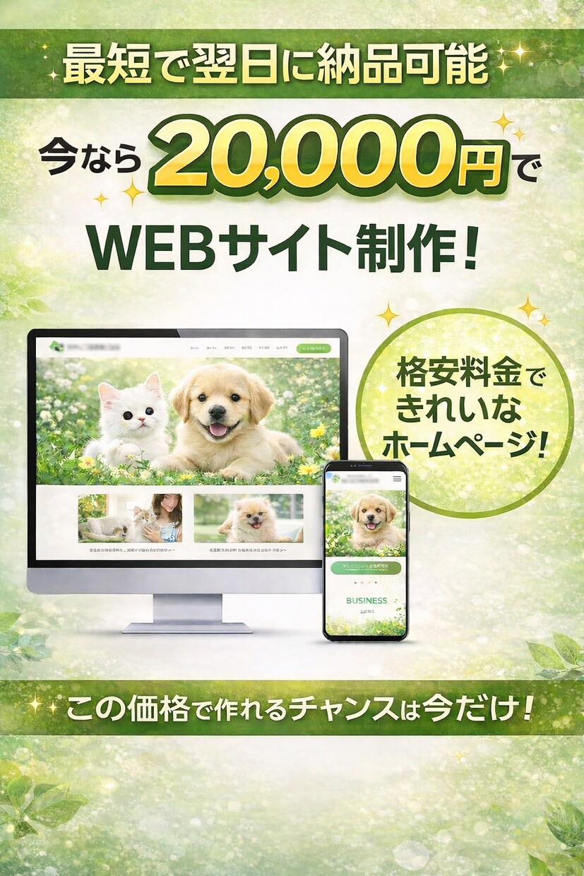 最短翌日納品！格安でWEBサイトを制作します 急いで作ってほしい、格安で作ってほしいと言う方にオススメです イメージ1