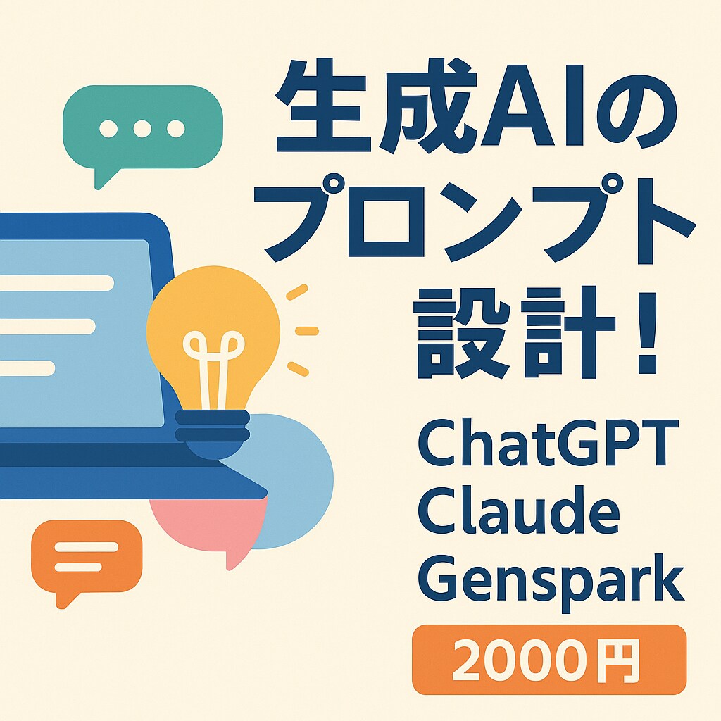 目的別に設計！あなたのためのプロンプト作成します うまく聞けない！そんなあなたに代わり最適なプロンプトを設計！ イメージ1