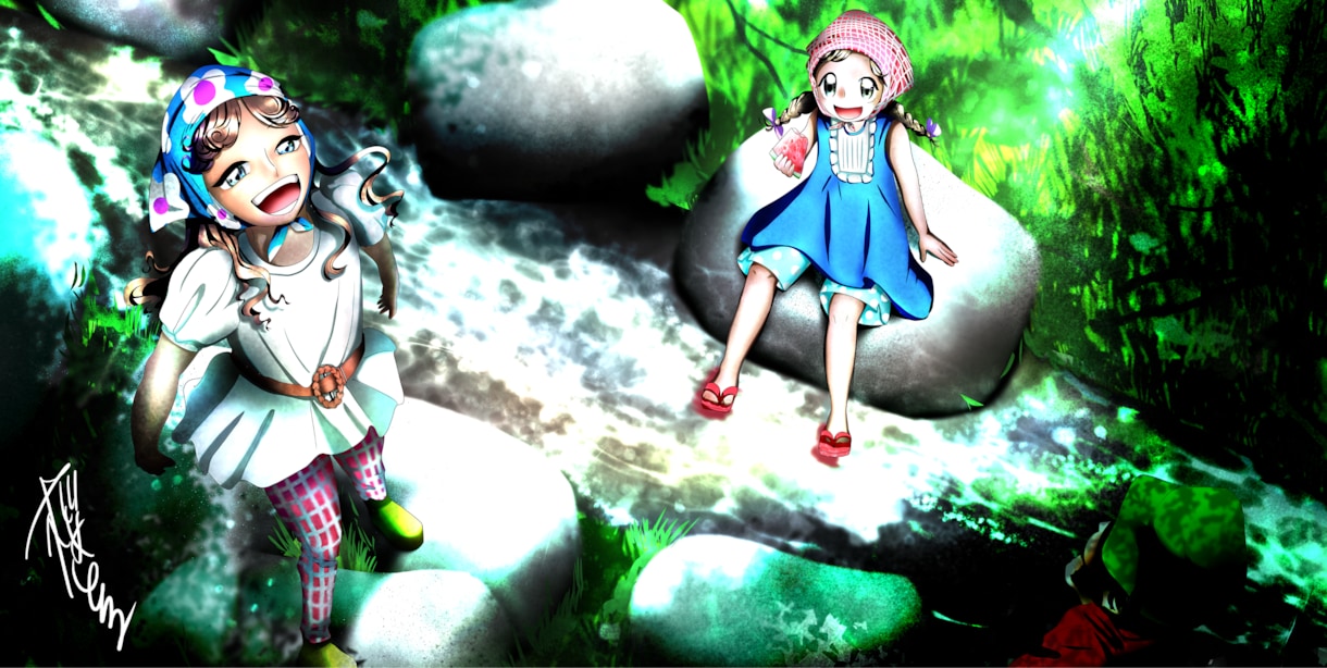 世界観を表現するキービジュアルを鮮やかに制作します キャラクターの魅力を鮮やかな色と表情で演出します イメージ4