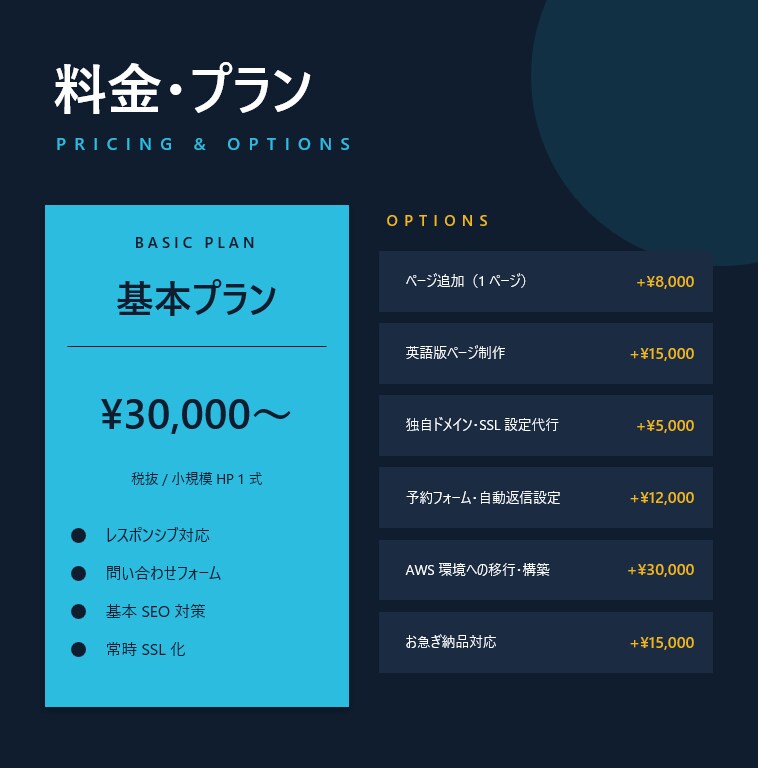 月500円〜運用｜AWS認定者がHP制作します レンタルサーバーで運用 × AWS 移行も見据えた設計 イメージ3