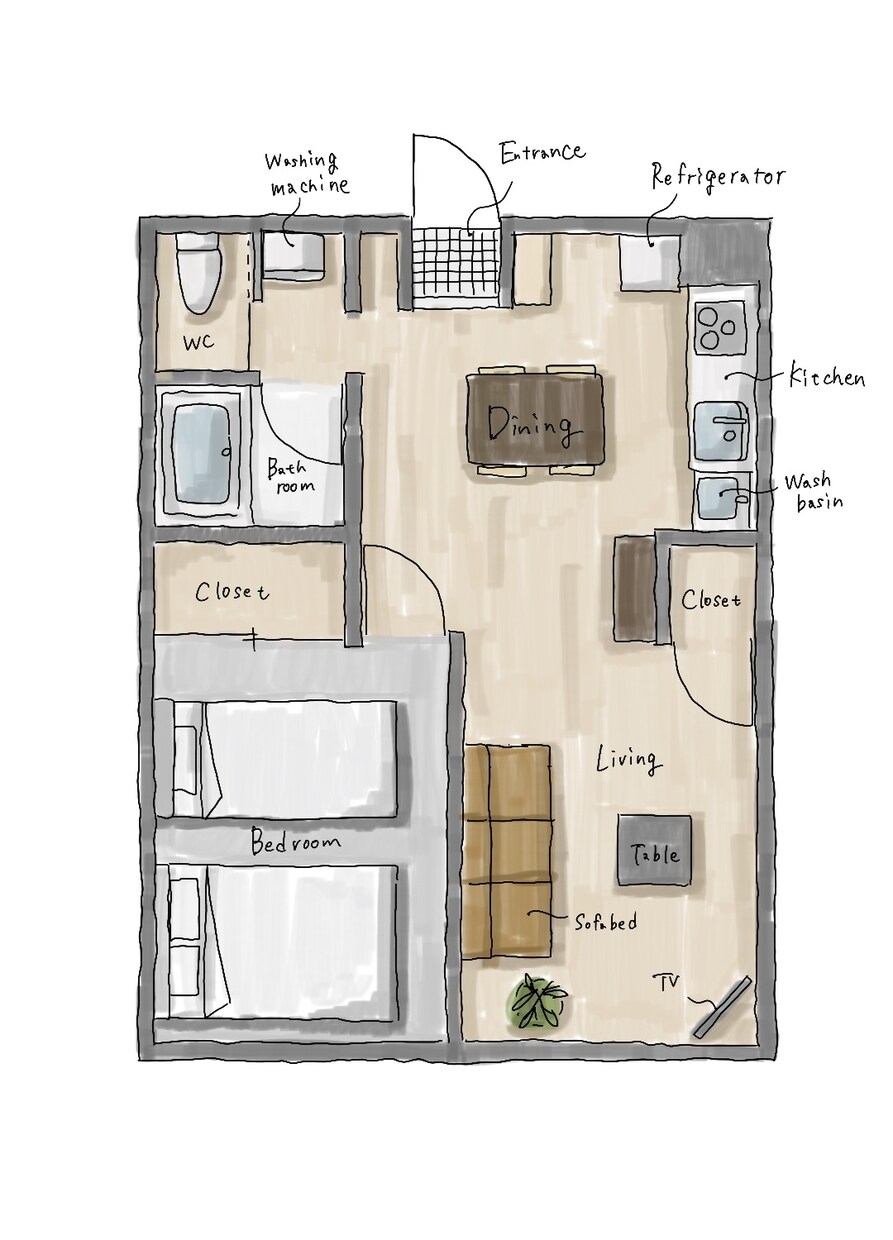 マンション、住宅の手書き間取り図描きます マイホームを思い出に残したい方、プレゼンやwebにも！ イメージ8