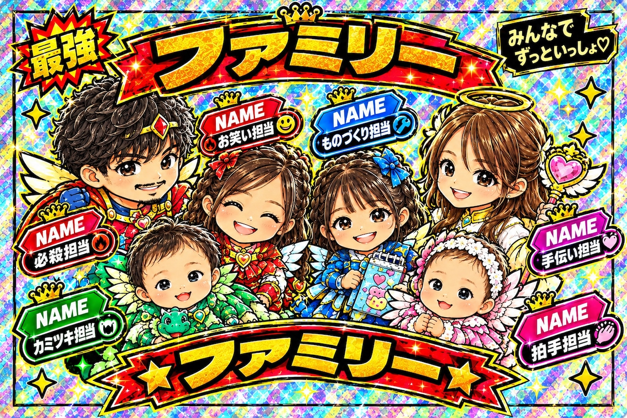 写真１枚で世界にひとつのうちの子カード作りますます うちの子ヒーローうちの子アイドルファミリーカード イメージ3
