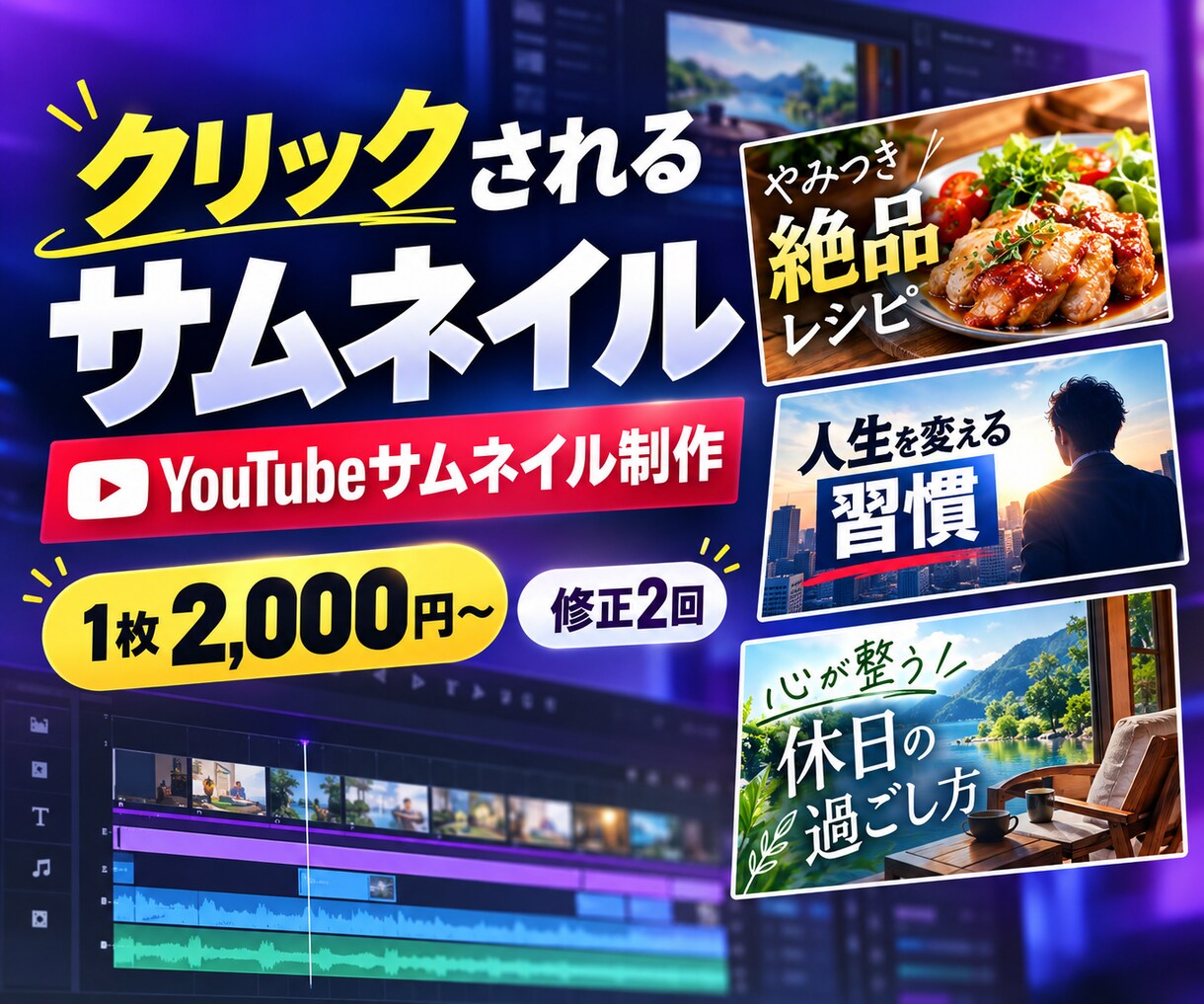 クリックされるYouTubeサムネを制作します 自身のYouTube運営経験を生かして制作します イメージ1