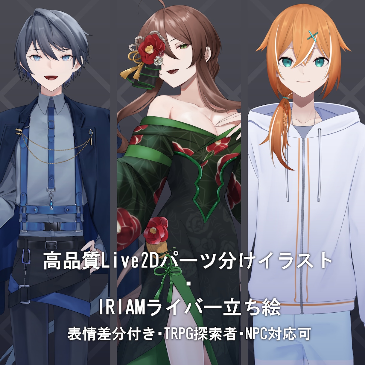 Live2D用・IRIAM用立ち絵を制作いたします 魅力的なキャラクターで配信したい方におすすめ！ イメージ1
