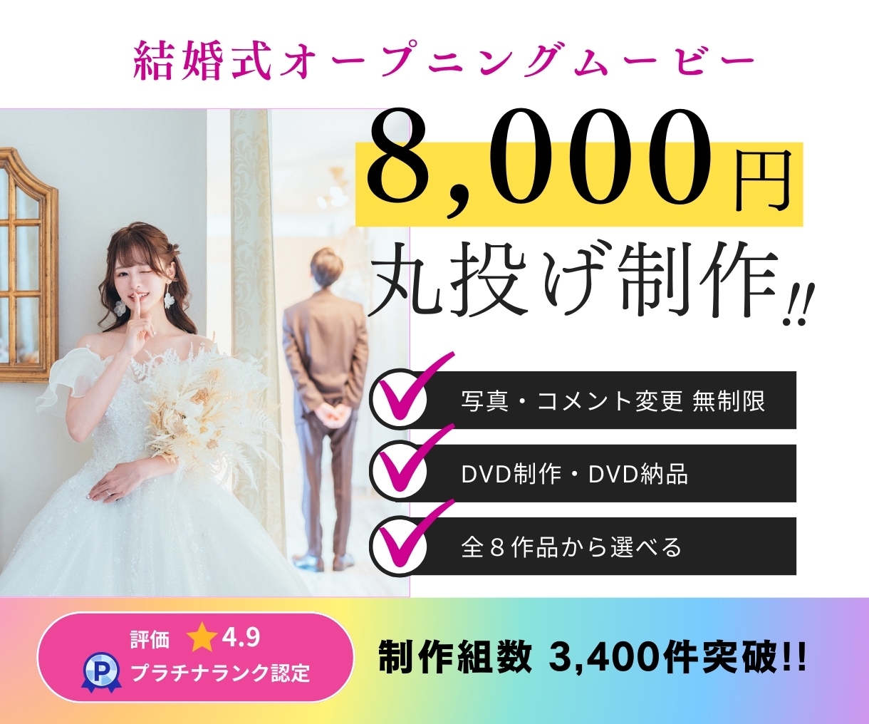 コミコミ8000円！オープニングムービー作ります 8商品対象★制作組数3400件★DVD納品までサポートします イメージ1
