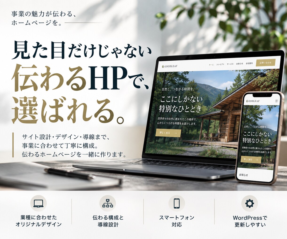 強みが伝わるHPを土台から設計します 独自テーマを使用｜設計からWordPress制作まで一貫対応 イメージ4