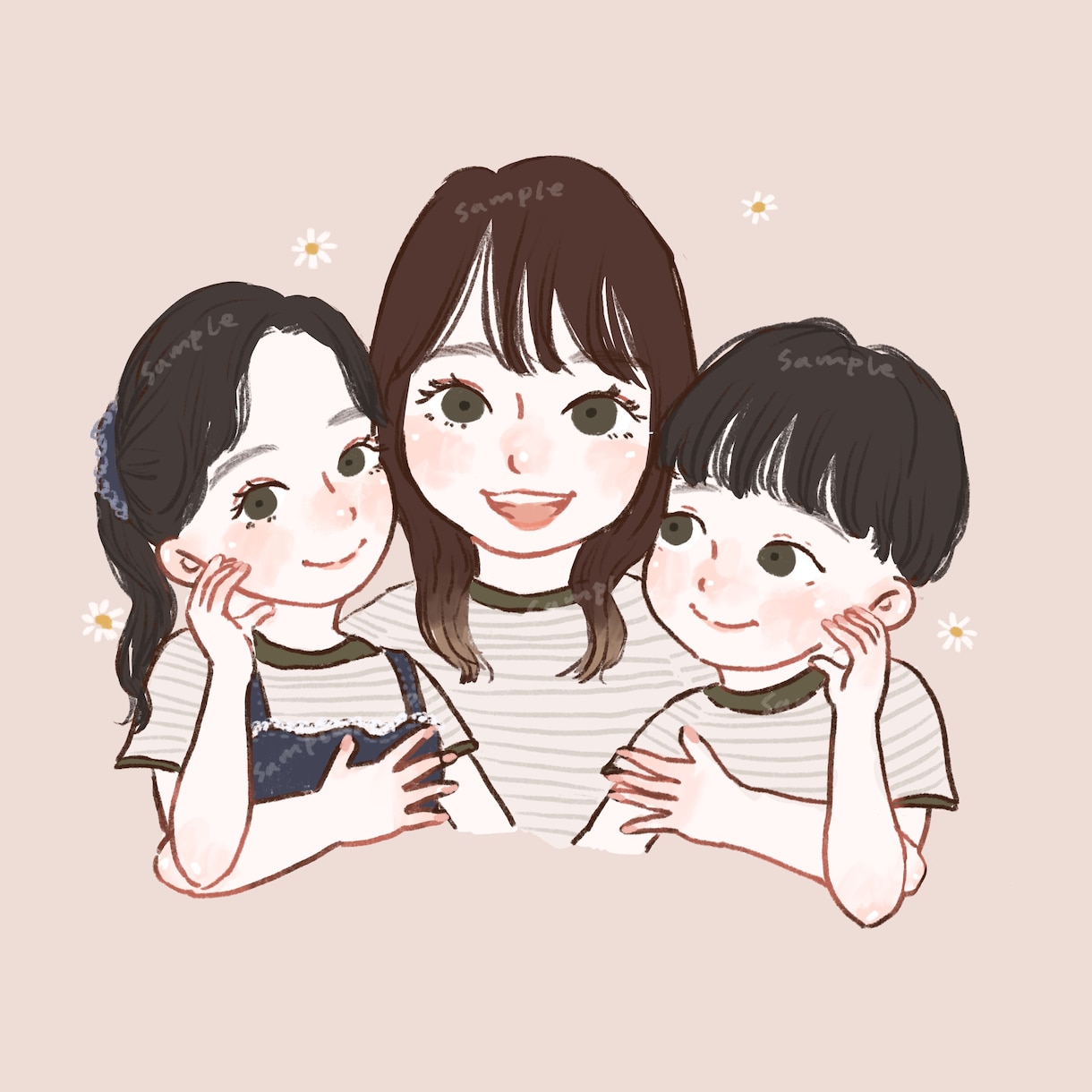 ゆるめタッチの似顔絵アイコン描きます ゆるめタッチ　商用利用•背景透過も可能！クーポン利用可！ イメージ1