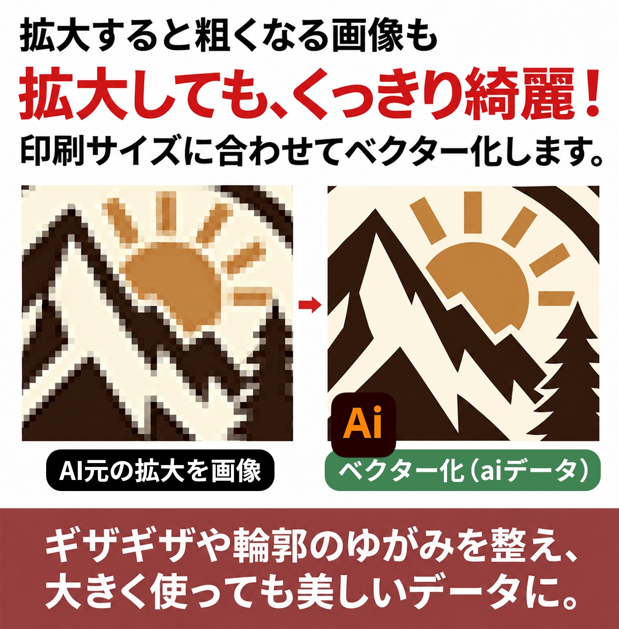 1,000円〜|粗い画像を整え、使えるようにします AI生成画像やロゴをトレース・ベクター化します。 イメージ2