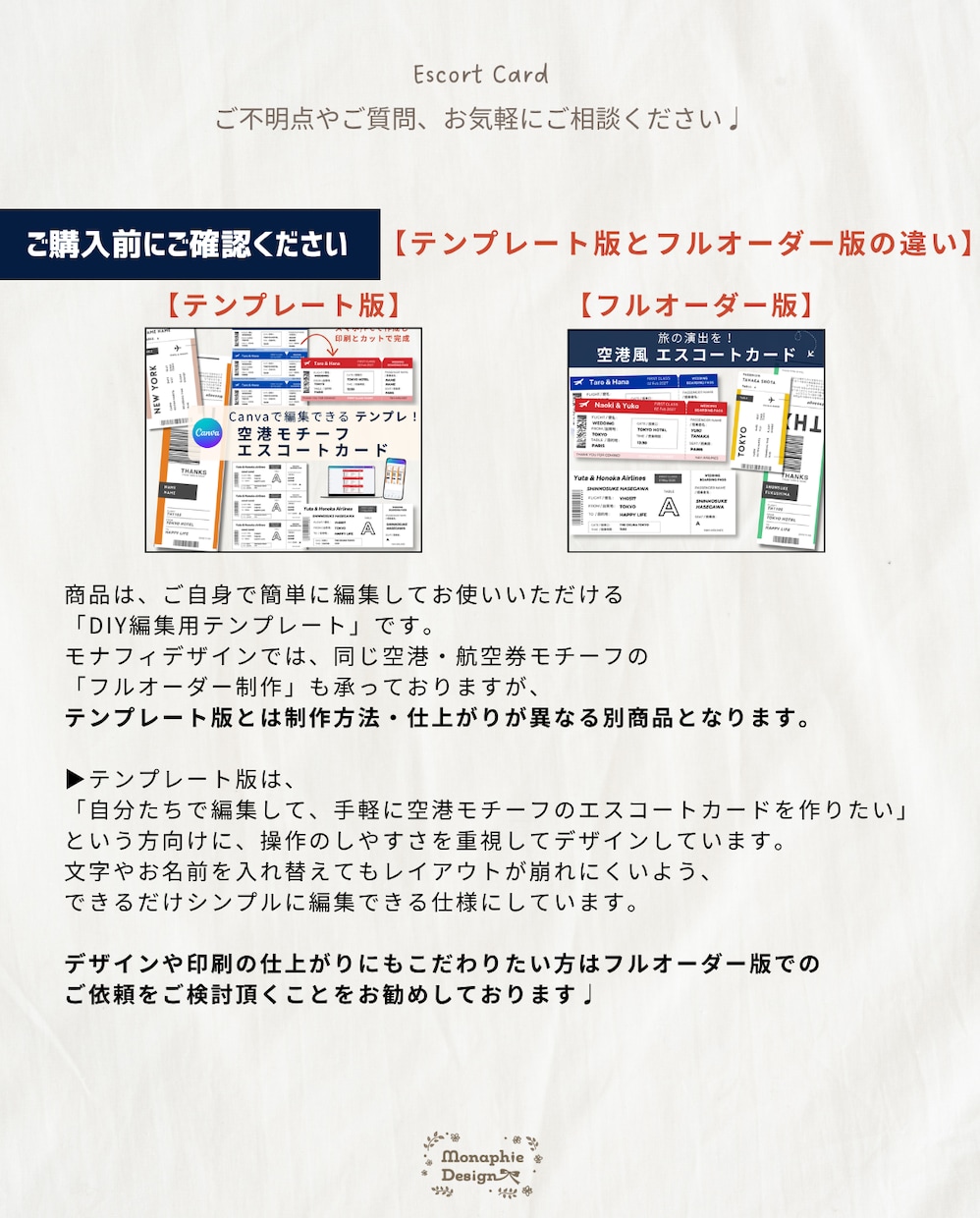 テンプレート納品◎エスコートカードをDIYできます 【Canvaで簡単編集】自分で作れる航空券風エスコートカード イメージ7