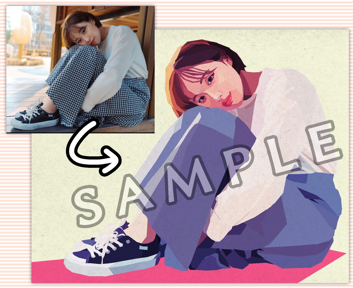 写真からおしゃれなイラストを作成します 贈り物や記念日などに！お気に入りの写真を少しアートな一枚に イメージ2