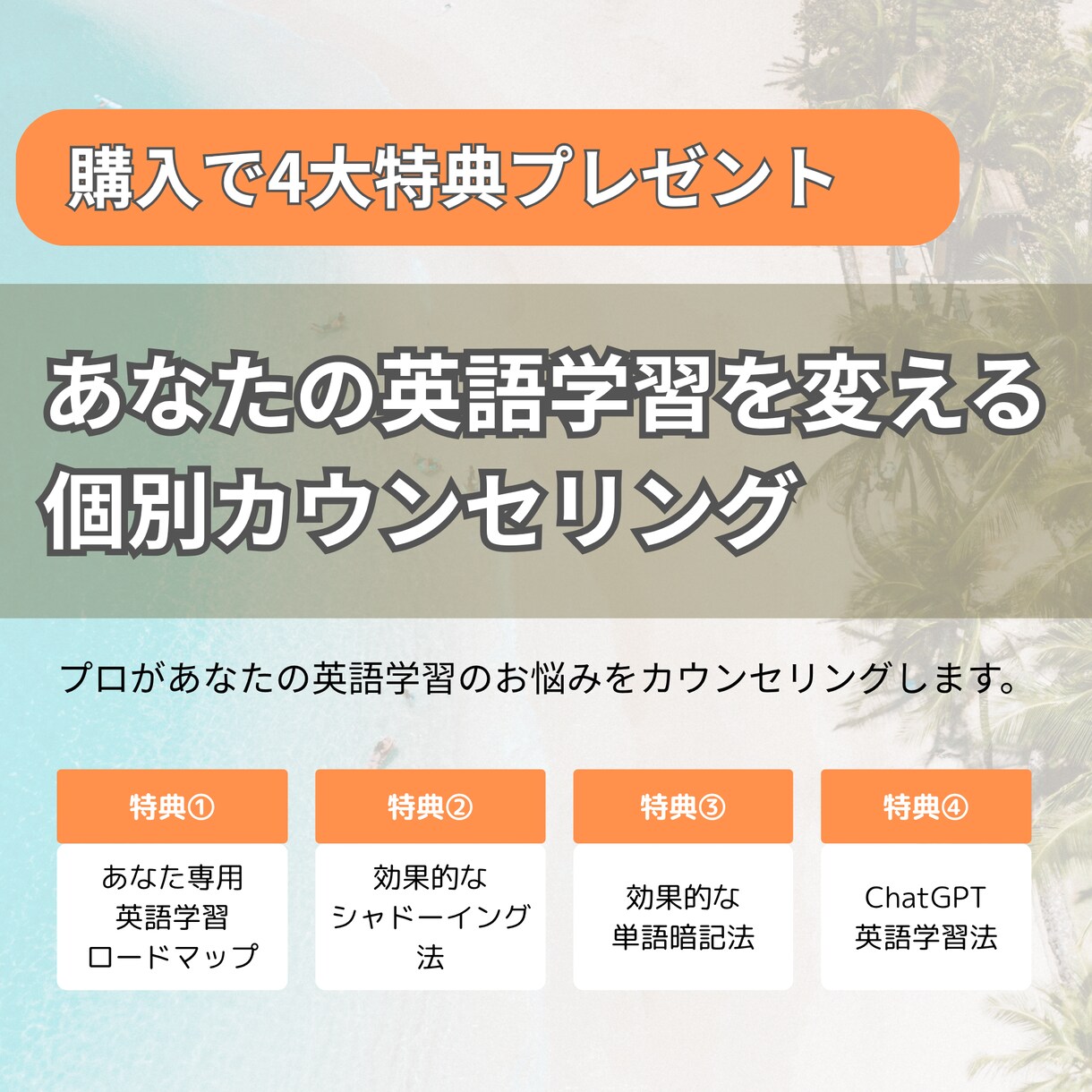 プロ英語コーチが英語学習お悩み解決します 専用ロードマップ作成＆プレゼントで学習効率アップ！ イメージ1