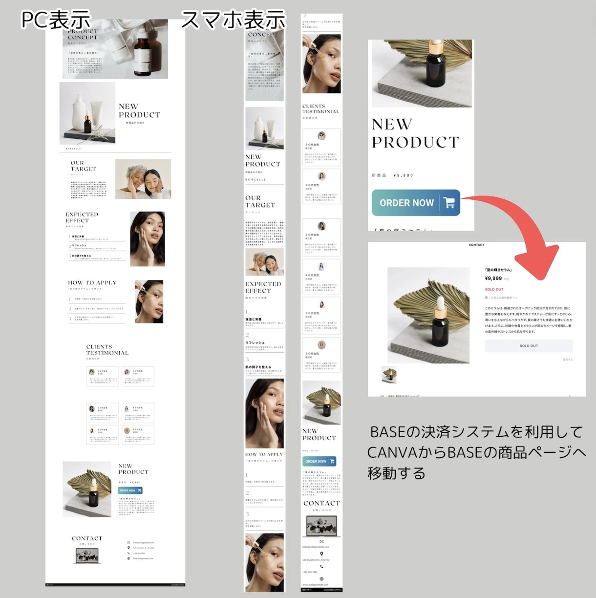 Canvaを使ったLPを作成します BASEを使用して決済システム・お問合せページ導入可能です イメージ2