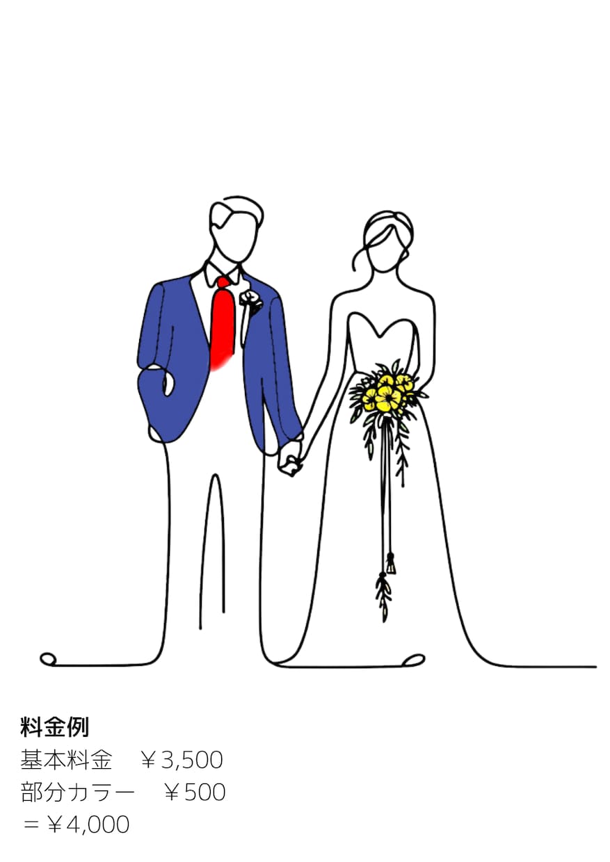 ペーパーアイテムに利用できるイラスト作成します 結婚式等で使えるオーダーメイドのイラスト作ってみませんか？ イメージ3