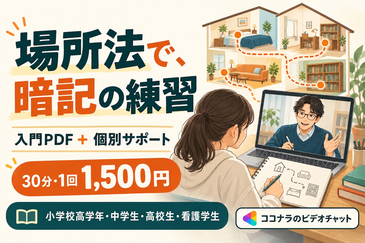 入門PDF付きで場所法の練習をサポートします 小学校高学年・中高生・看護学生の暗記練習に イメージ1