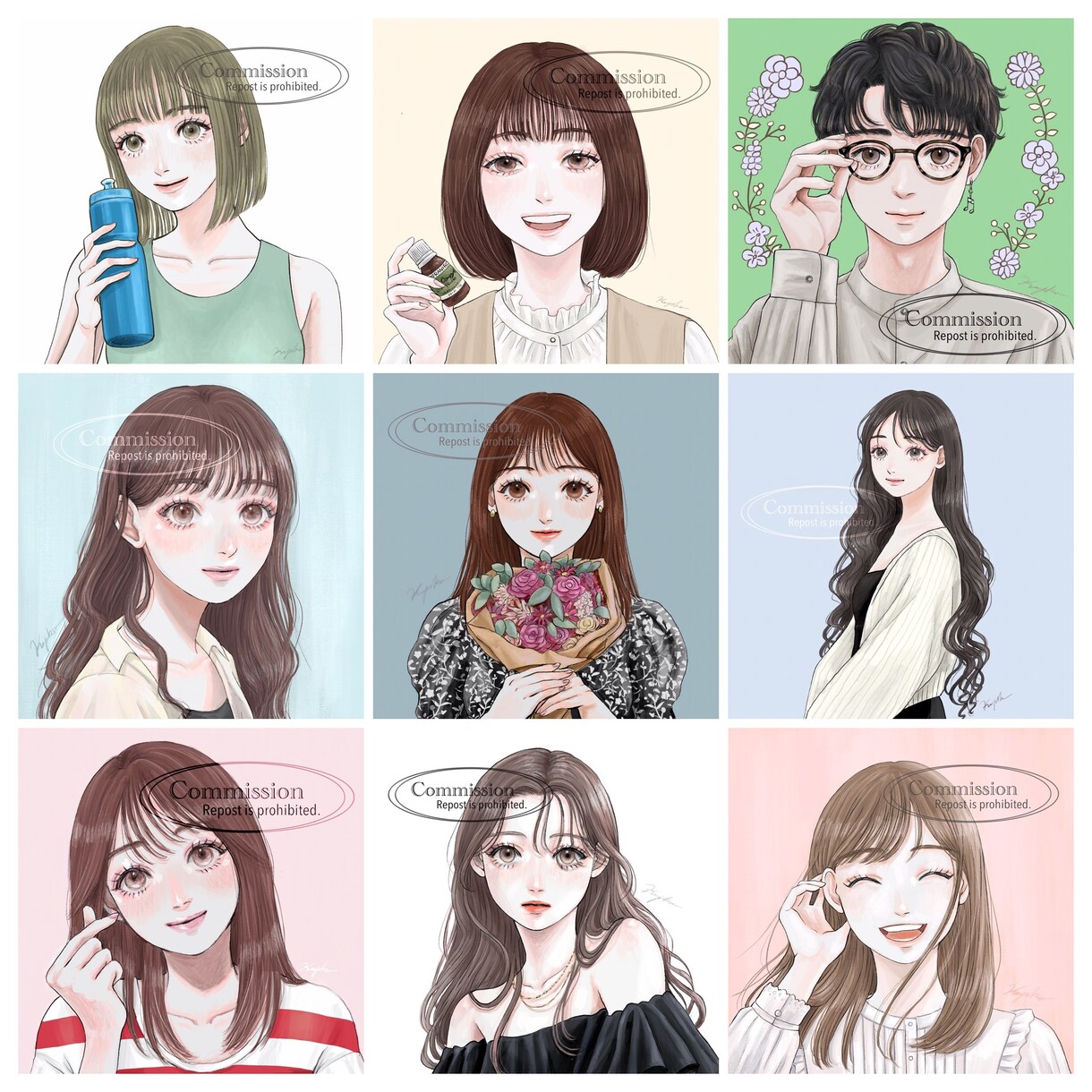 SNSでパッと目を惹くアイコンお描きします 透明感がある生き生きとした人物イラストをお届けします♡ イメージ10