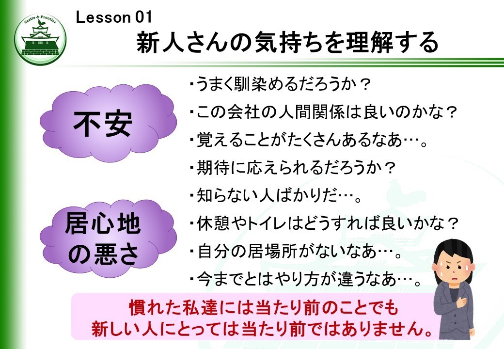 社内研修「トレーナー初級研修①」を提供します そのままでも使える台本付きパワーポイントデータです。 イメージ6