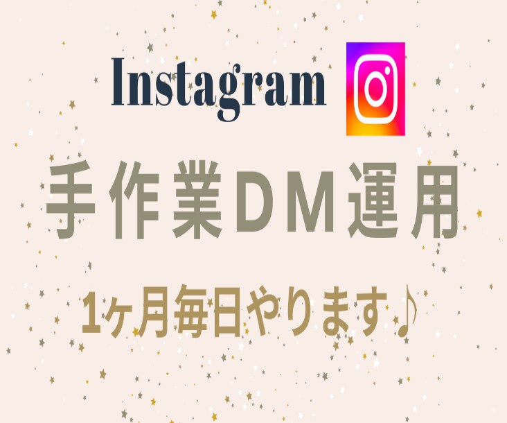InstagramのDMを手作業で運用します 手作業で『DM』を効果的なターゲットに確実に実施します！ イメージ1