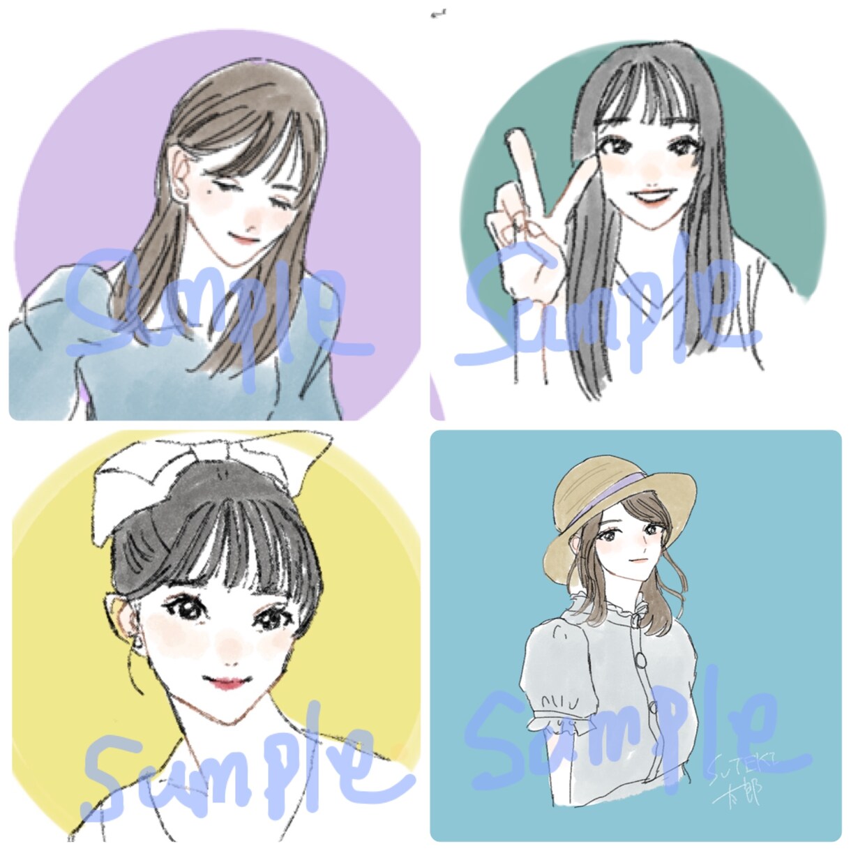 淡くやわらかいイラストSNSアイコンを描きます 似顔絵やイメージイラストを描きます。記念やプレゼントにも！ イメージ2