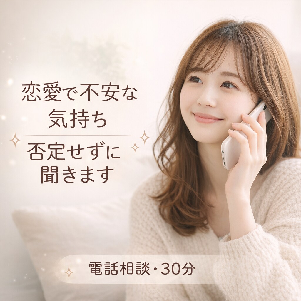 恋愛の不安を否定せずに聞く電話相談ます 恋愛のモヤモヤ、不安…寄り添ってお話し聞きます【電話】 イメージ1
