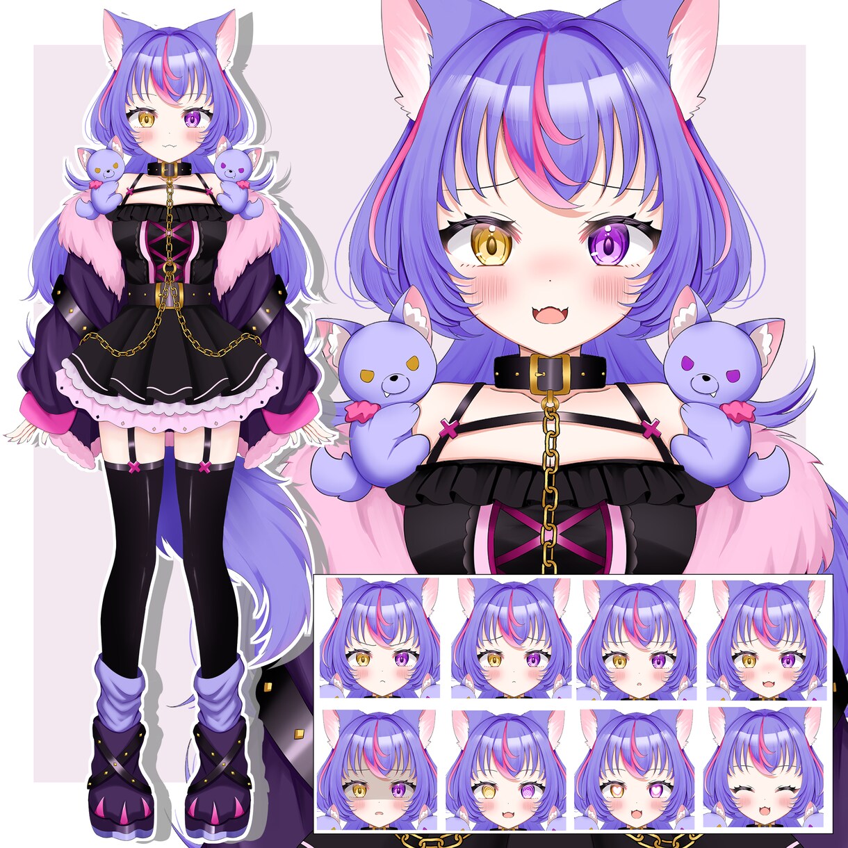 商用◎Vtuber・IRIAM立ち絵作成します キャラデザ・パーツ分け・KV丸投げOK！商用利用柔軟対応。 イメージ5