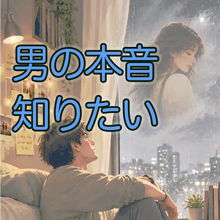 男の本音が知りたい。今すぐ、貴方に寄り添います 男の人との関係性に悩んでいませんか。男目線で寄り添います。 イメージ1