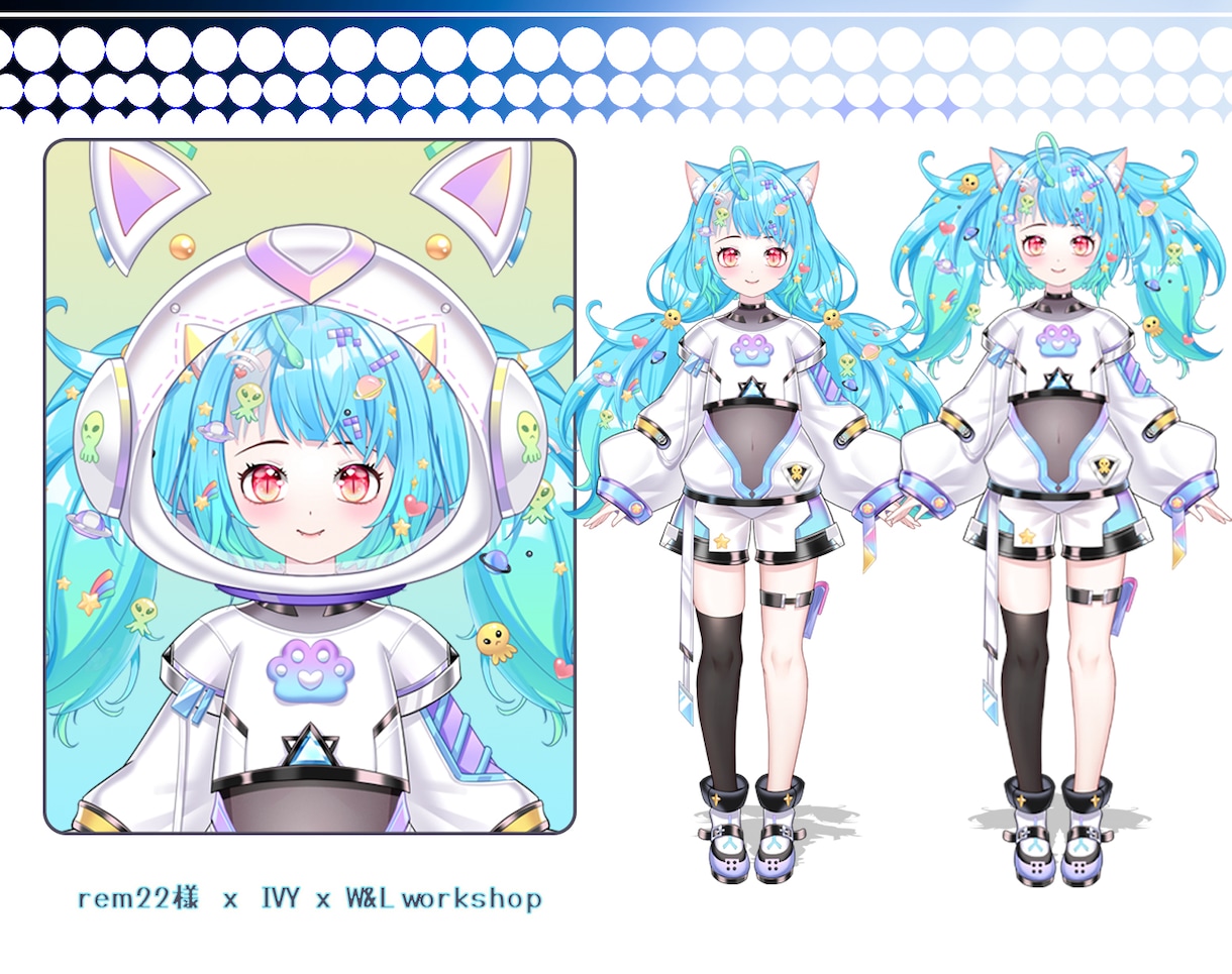 Vtuber用、高品質Live2dモデルを承ります 高品質ラフ案3案提供、修正無制限！ゲーム社在籍プロ絵師担当！ イメージ7