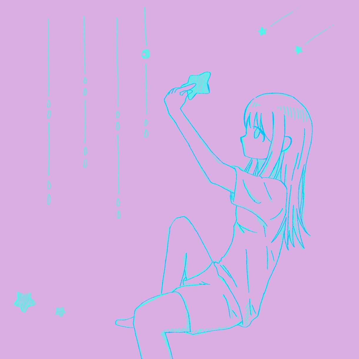 エモい！【SNS用アイコン】描きます 星と女の子をモチーフにしたイラスト イメージ1