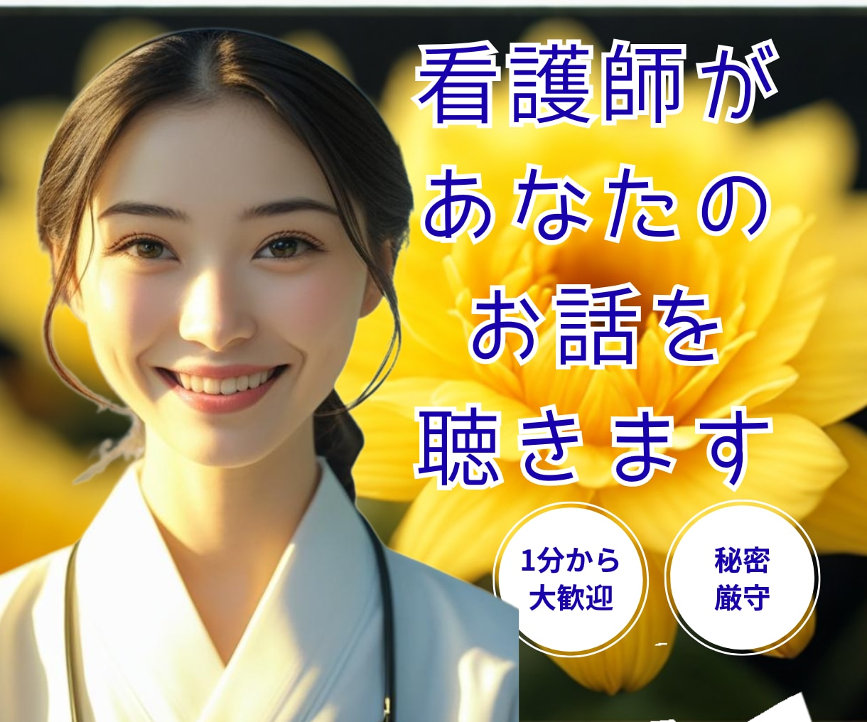看護師が優しく♡真夜中のお話し相手になります 自己肯定感UP！寂しい・眠れない・雑談・悩み・愚痴 イメージ1