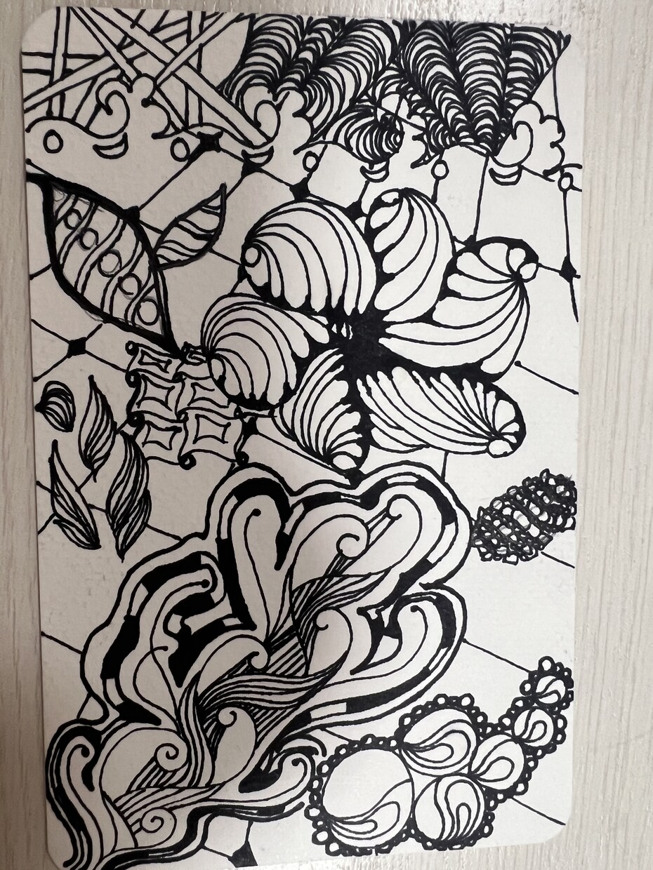 ゼンタングルで描きます 唯一無二の作品です。ごらんください！ イメージ3