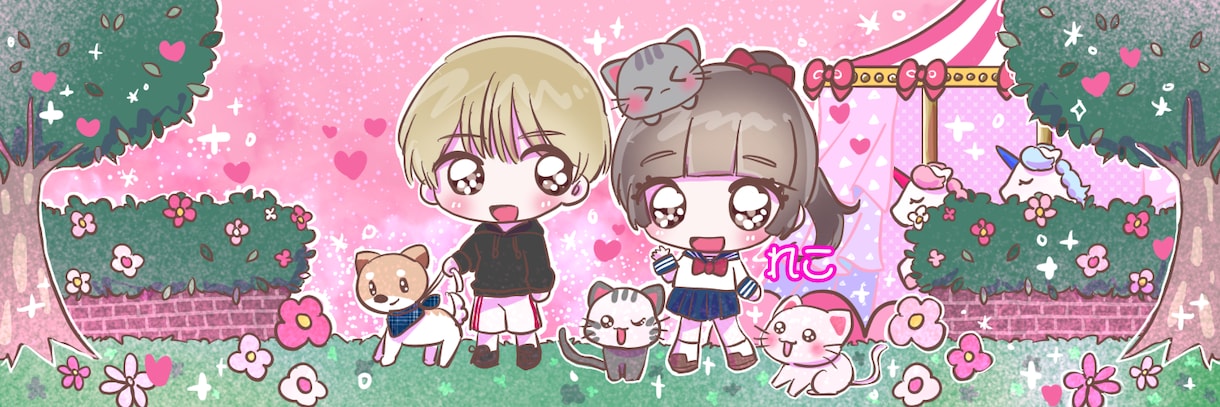 キラキラで可愛いTwitter用ヘッダー描きます キュートでポップでファンシー！ イメージ7