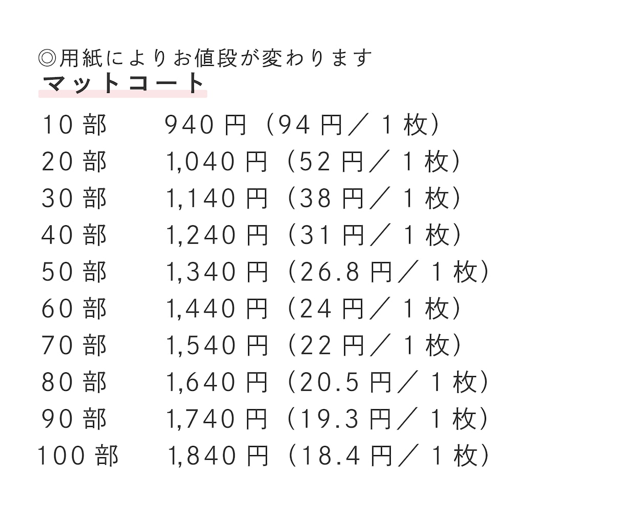 シンプルなメニュー表をお届けします アクセントカラーはお好みの色を！プロの印刷で高品質！ イメージ4