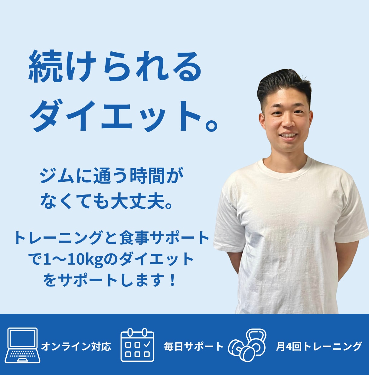 1~10kgまでのダイエットをサポートします 自宅で完結！運動×食事で理想の体へ イメージ1