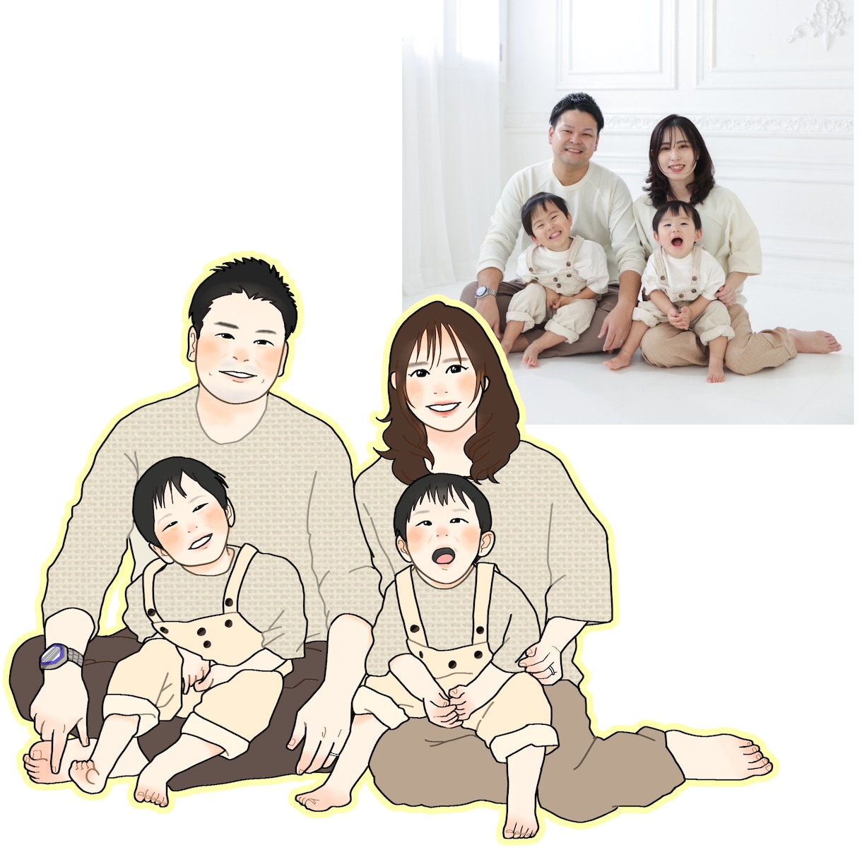 お写真からイラストをお描きします 大切なお写真をほっこり癒されるイラストにしませんか？ イメージ8