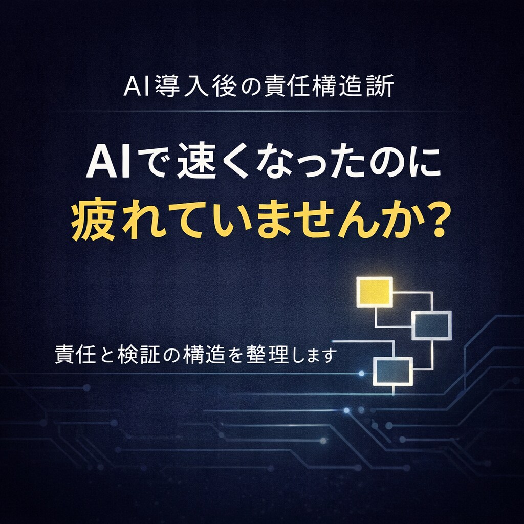 AI導入後の「責任と検証構造」を60分で整理します AIで速くなったのに疲れてませんか? イメージ1