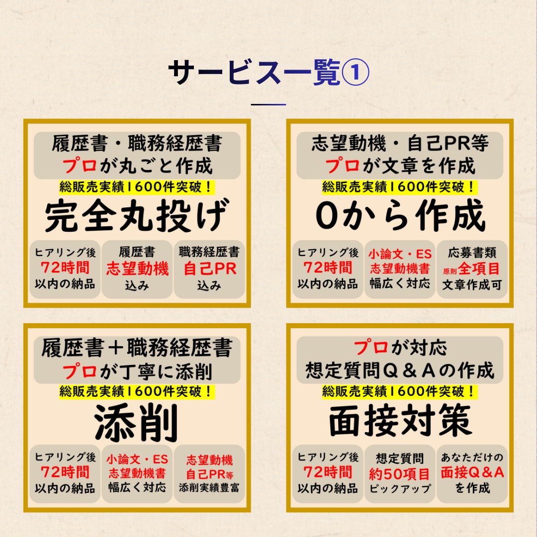 転職活動を8週間伴走します 棚卸しから内定まで｜書類作成・応募先ごとの作り替え・面接対策 イメージ4