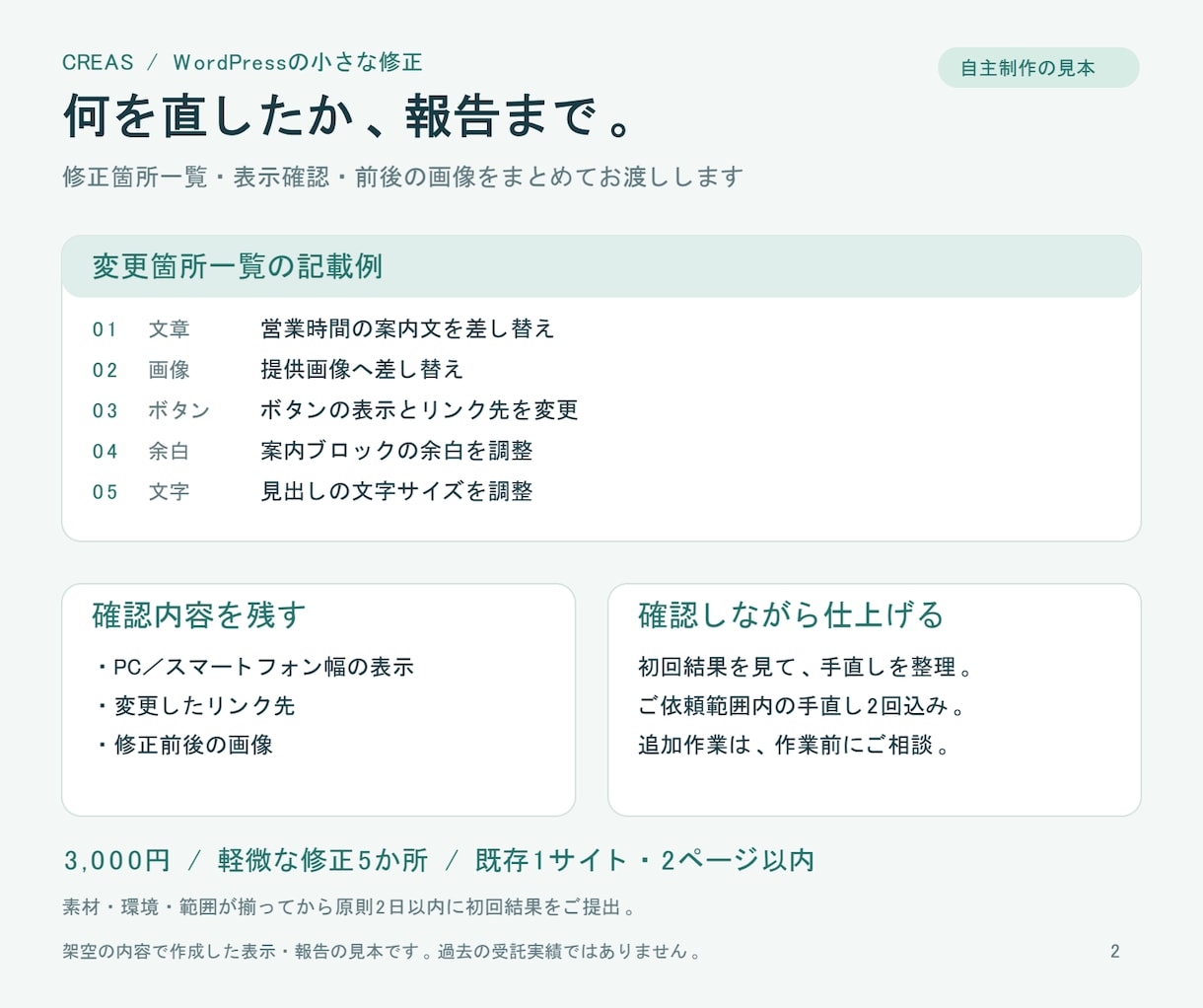 WordPressの小さな修正5か所を行います スマホ表示確認・修正報告・手直し２回込み イメージ3