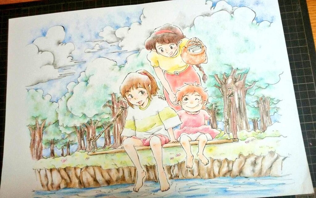 手描きでジブリ風の絵柄でイラスト描きます SNSアイコンや誕生日·記念日に世界で１枚の手描きイラストを イメージ9