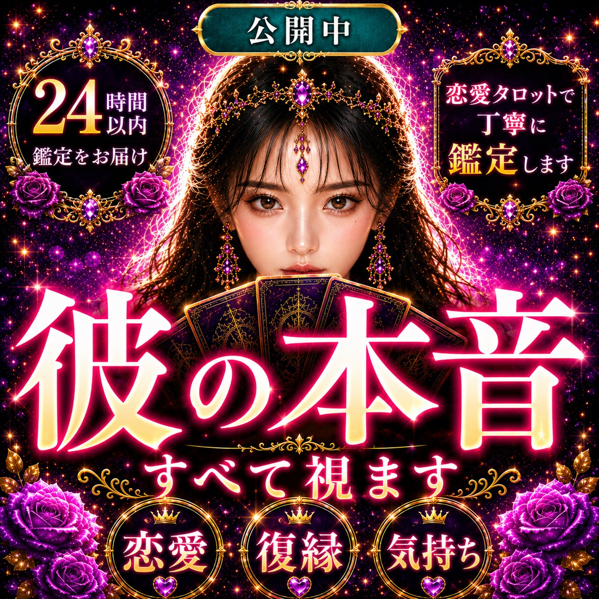彼の本音を恋愛タロットで丁寧に占います 「復縁専門」の不安に優しく寄り添います。 イメージ1