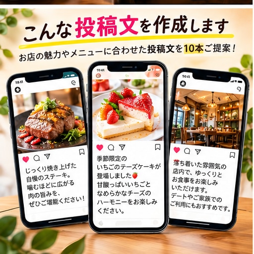 飲食店のInstagram投稿文を10本作成します 飲食店経営者目線でお店の魅力を文章にします イメージ4