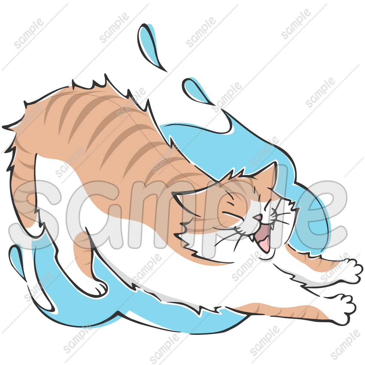 商用利用OK！猫の手書きイラスト販売しています SNS、パンフレットやチラシ、POP、名刺、印刷の素材に★B イメージ1
