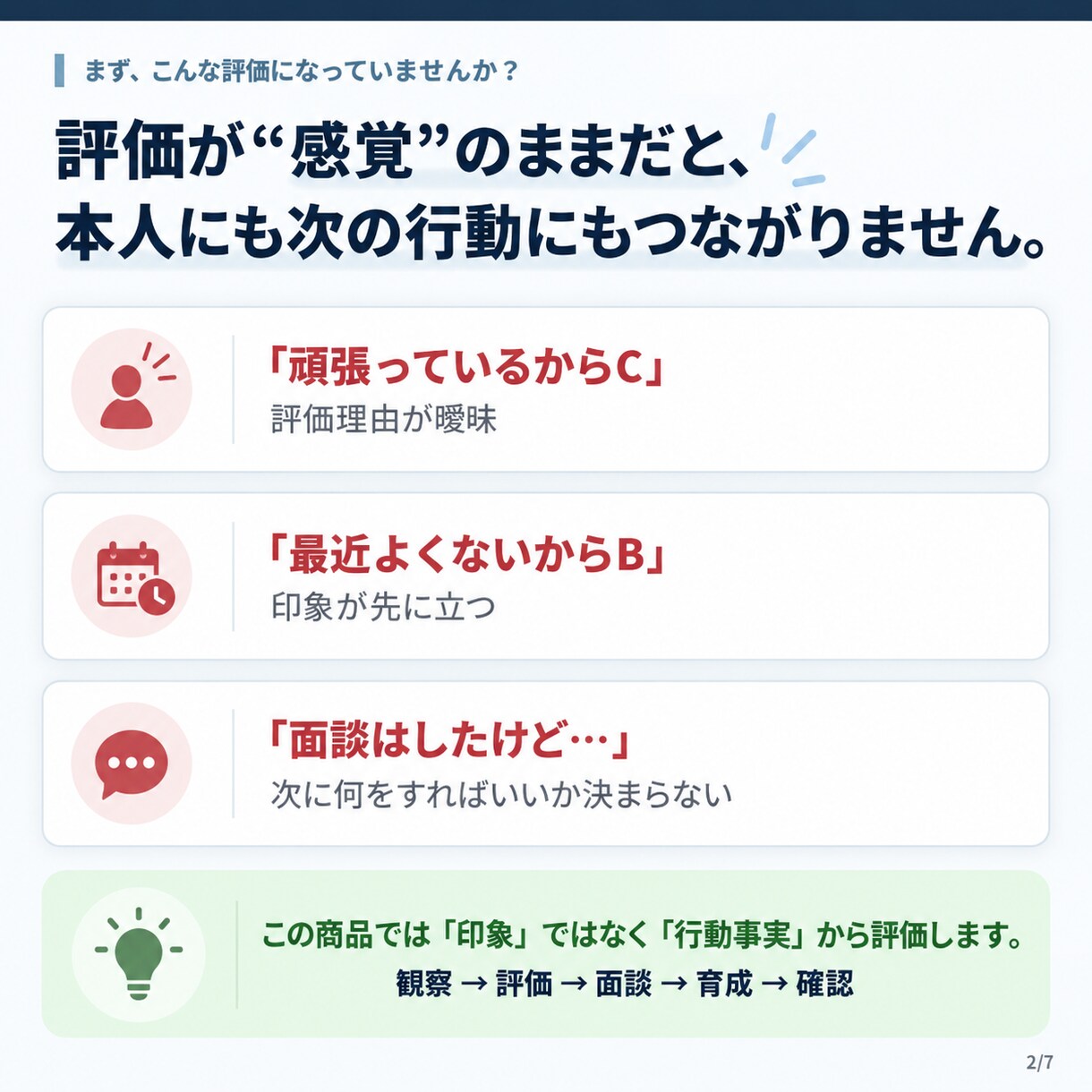 飲食店アルバイトの評価・育成シートを提供します 評価して終わらない。面談と次の育成までつなげます イメージ3