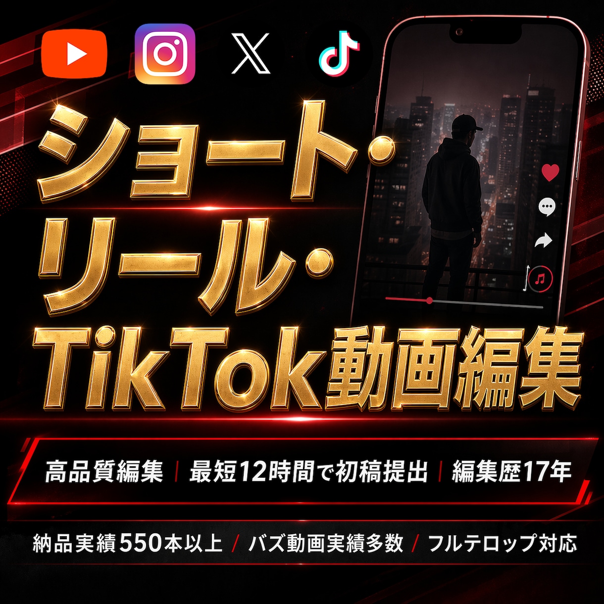 最速でショート・リール動画を編集します 高品質編集｜最短12時間で初稿提出｜編集歴17年 イメージ1