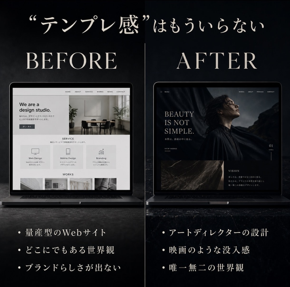 サロン・企業HP制作｜コーポレートサイトを作ります 月額のシステム利用料0円。原稿が無くても構成から作ります イメージ3